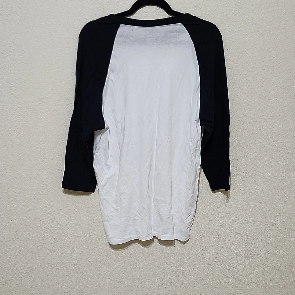Gildan Black and White Raglan Tee - Picture 5 of 5